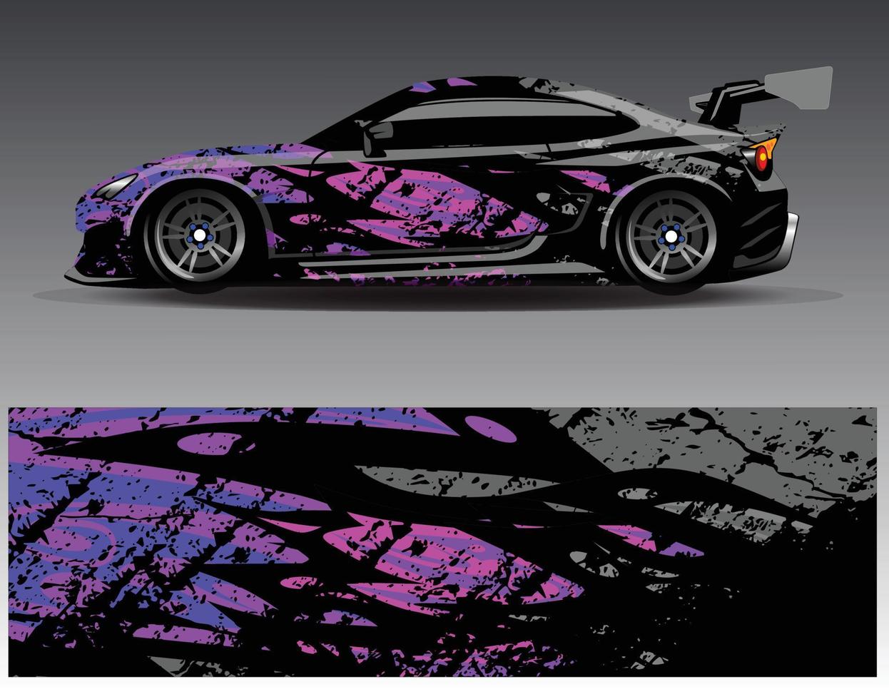 Car wrap design vector. Graphic abstract stripe racing background kit designs for wrap vehicle  race car  rally  adventure and livery vector