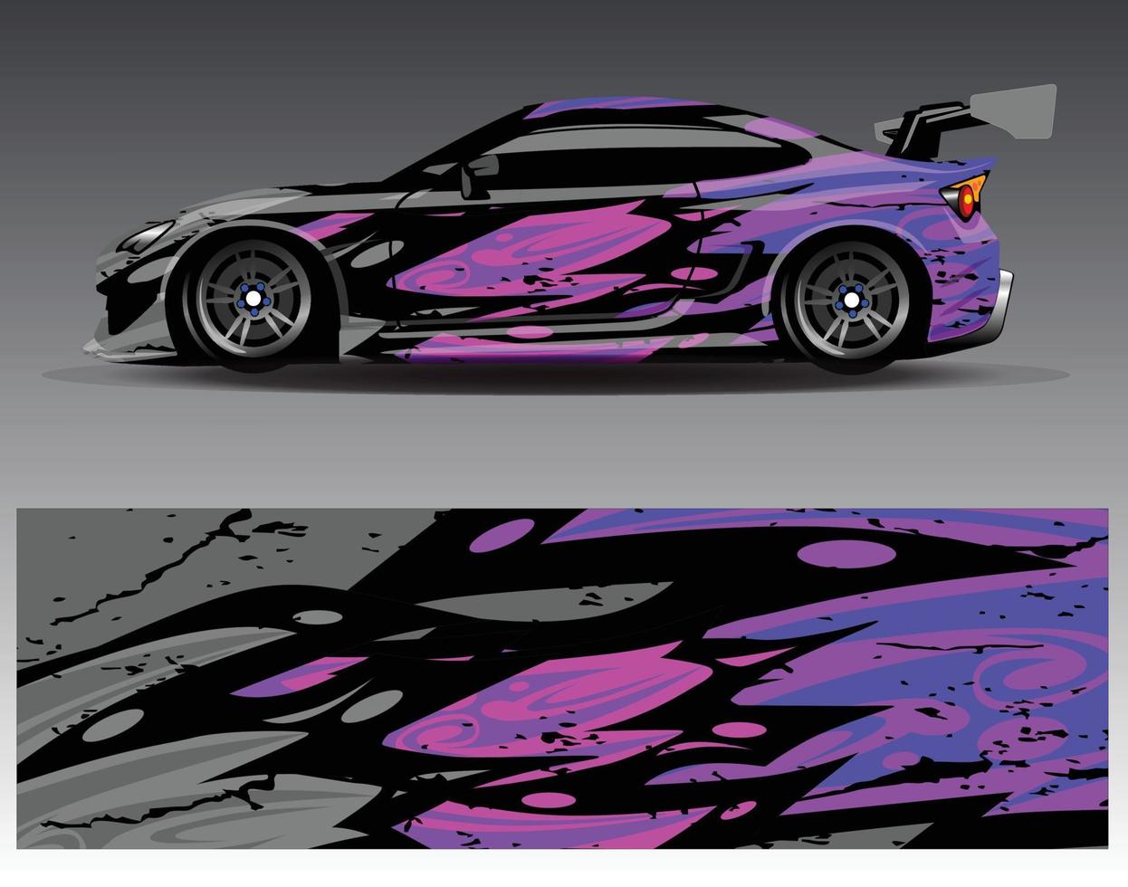 vector de diseño de envoltura de coche. Diseños de kits de fondo de carreras de franjas abstractas gráficas para envolver vehículos carrera de autos rally aventura y librea