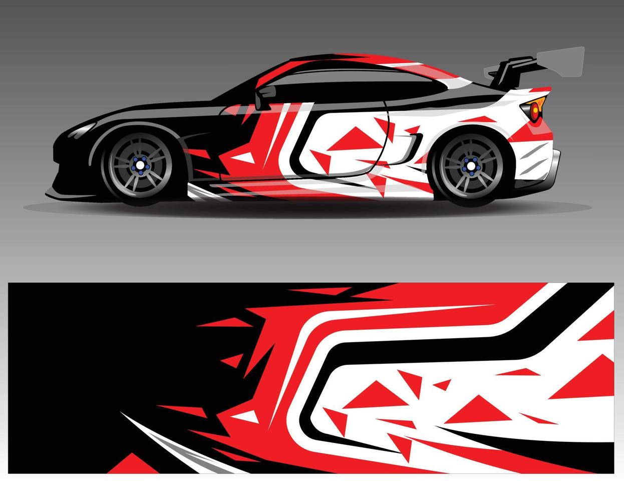 vector de diseño de envoltura de coche. Diseños de kits de fondo de carreras de franjas abstractas gráficas para envolver vehículos carrera de autos rally aventura y librea