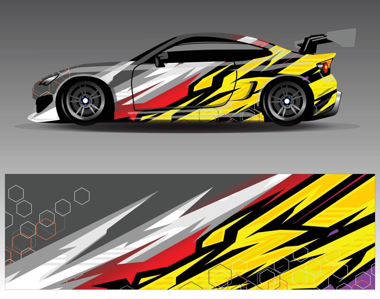 Car wrap design vector. Graphic abstract stripe racing background kit designs for wrap vehicle  race car  rally  adventure and livery vector