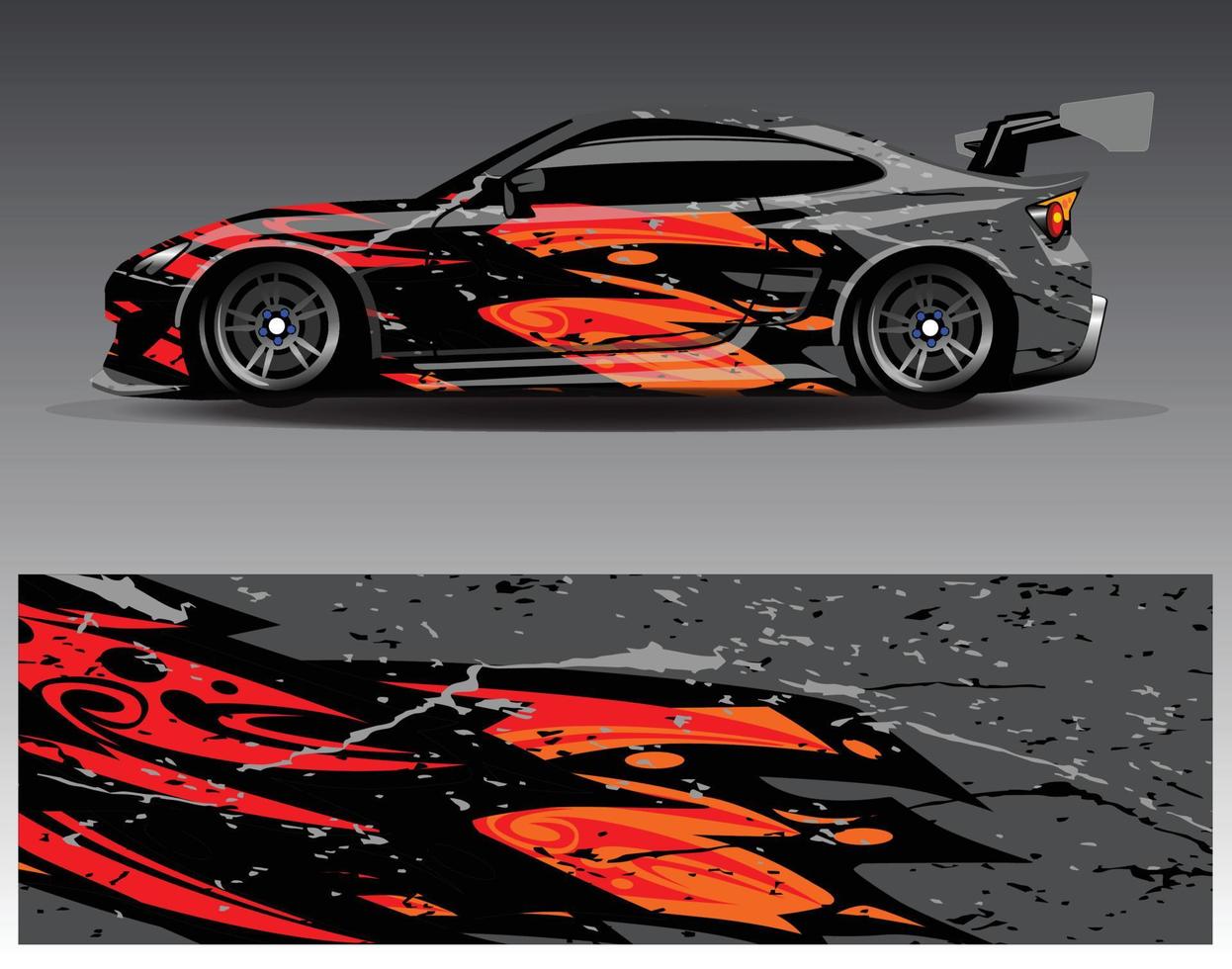 Car wrap design vector. Graphic abstract stripe racing background kit designs for wrap vehicle  race car  rally  adventure and livery vector