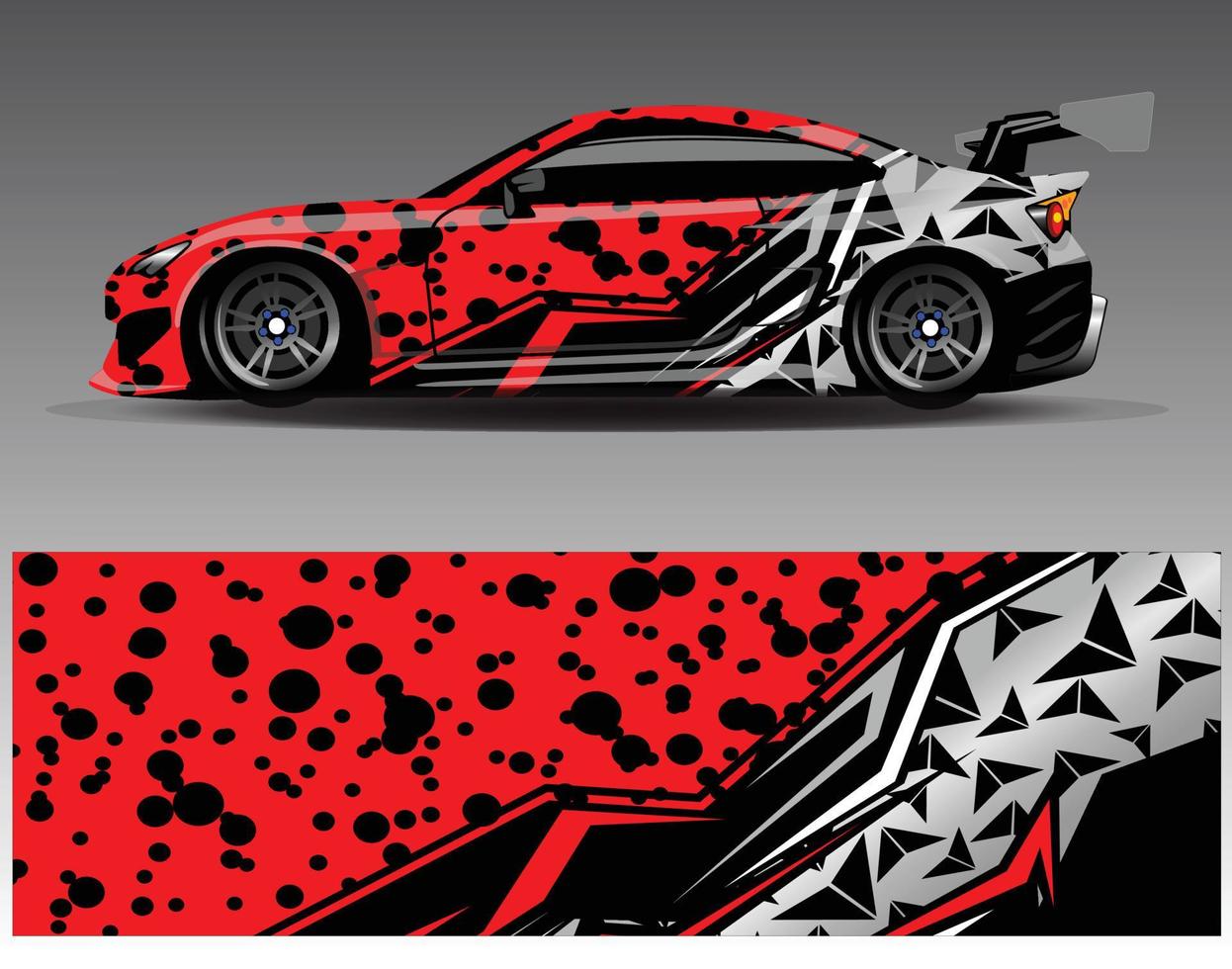 Car wrap design vector. Graphic abstract stripe racing background kit designs for wrap vehicle  race car  rally  adventure and livery vector