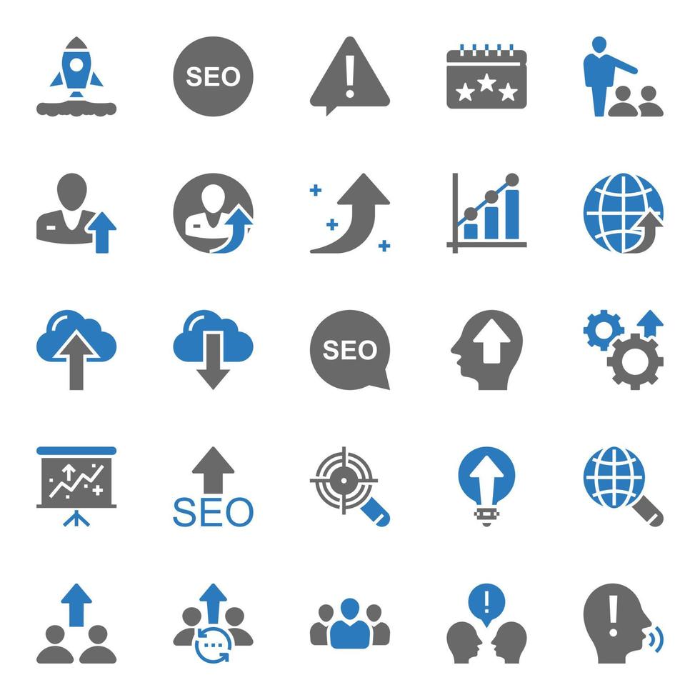 Two color icons for Seo and web. vector