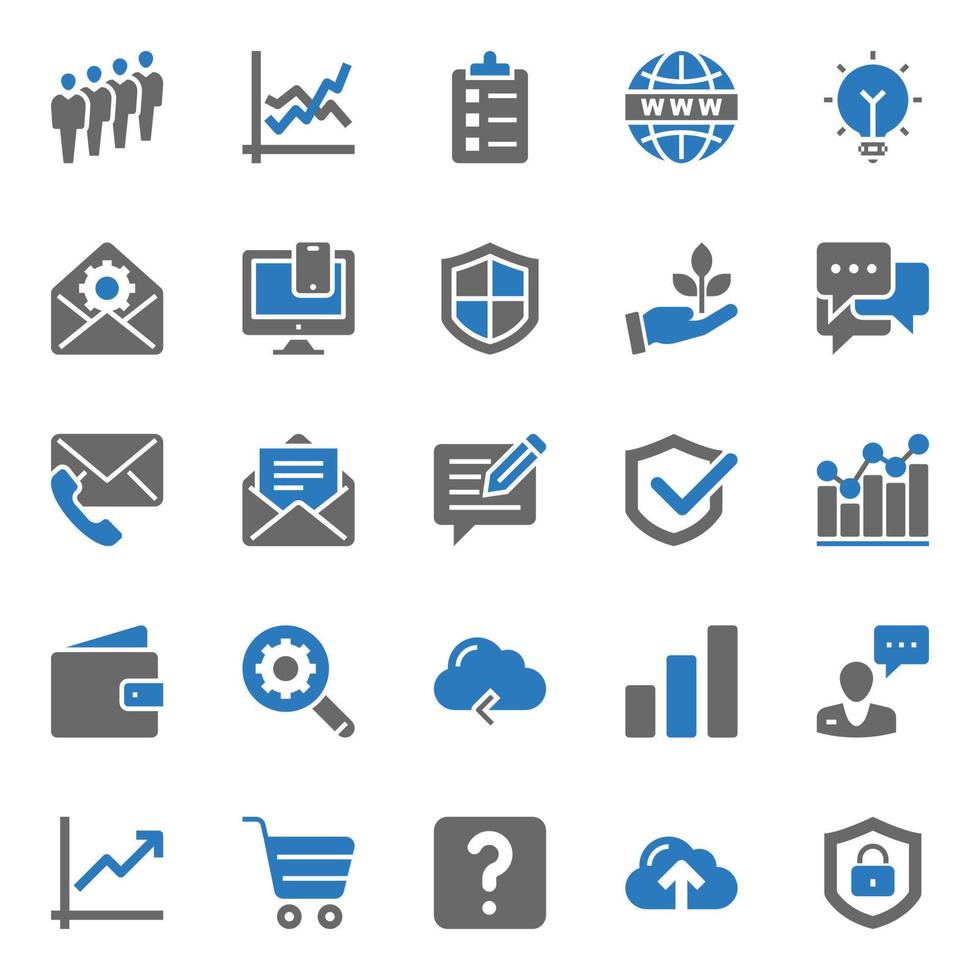 Two color icons for Seo and web. vector