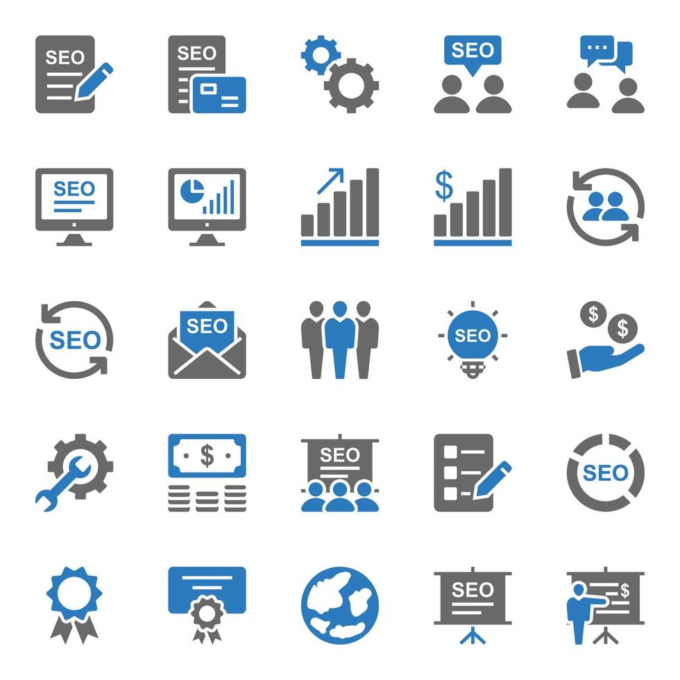 Two color icons for Seo and web. vector