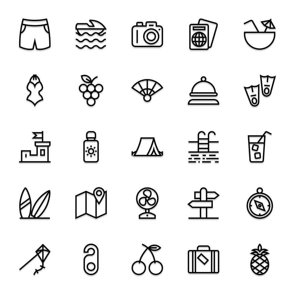 Outline icons for summer. 19775960 Vector Art at Vecteezy