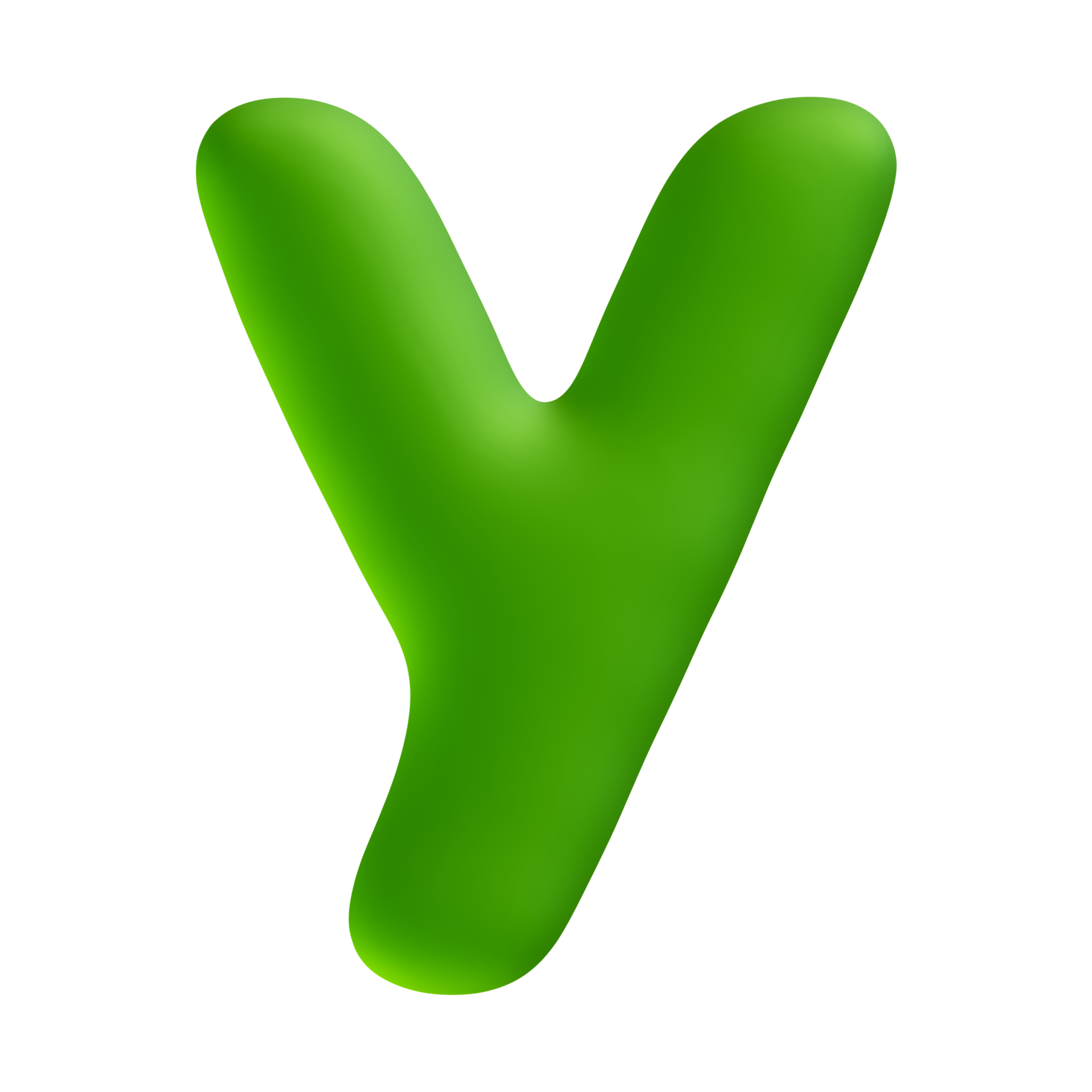 Alphabet letter y green 3d render 19776120 PNG