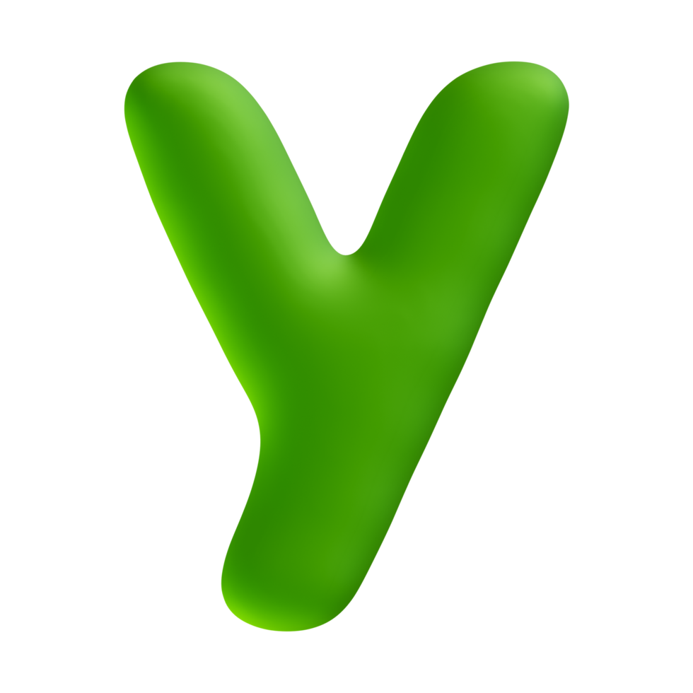 alphabet lettre y vert 3d rendre png