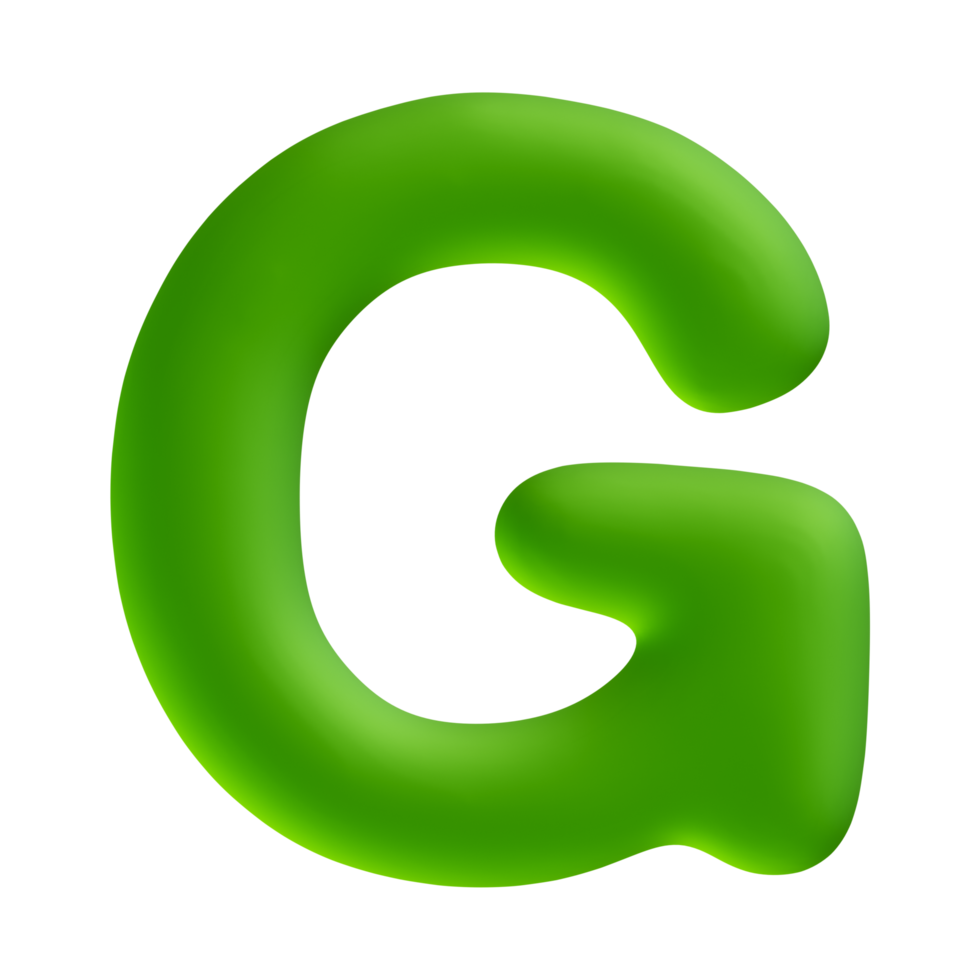 alfabeto lettera g verde 3d rendere 19776128 PNG