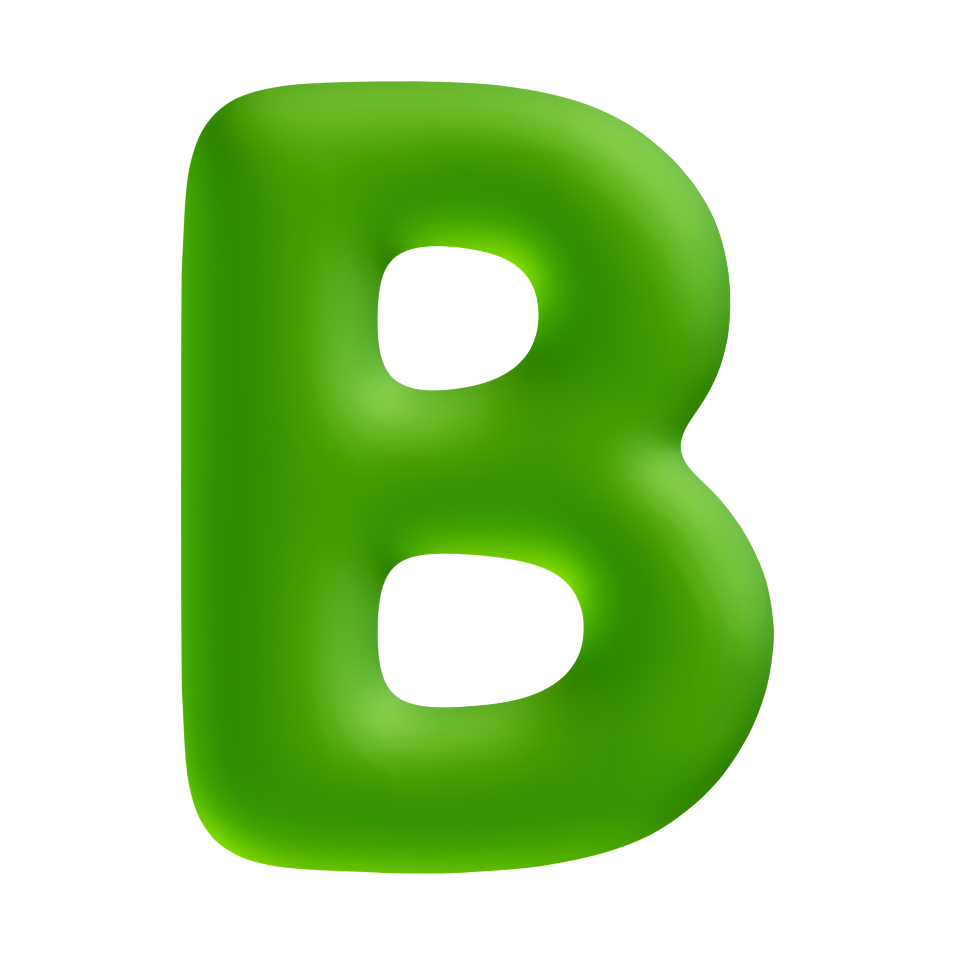 Alphabet letter b green 3d render 19776136 PNG