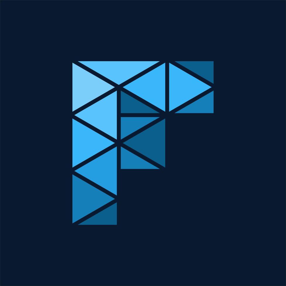 letter f geometric polygon style creative design vector