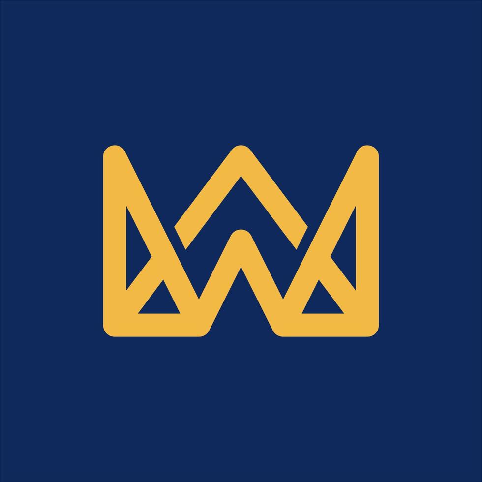 royal letter w crown modern creative logo design vector