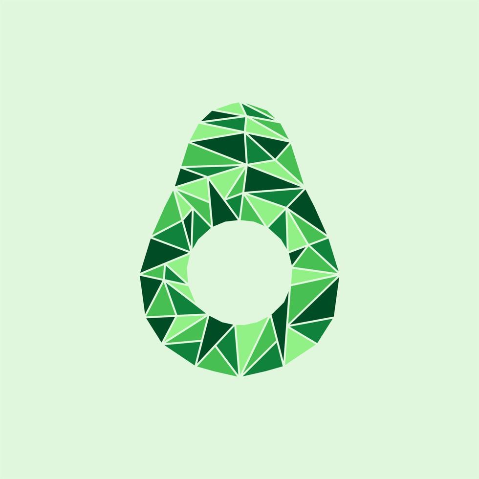 green avocado fresh geometric polygon design vector