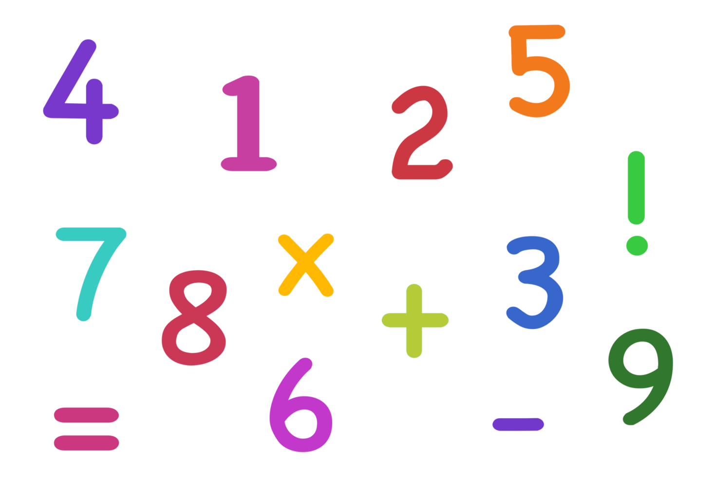 colorida números padronizar símbolo matemática png