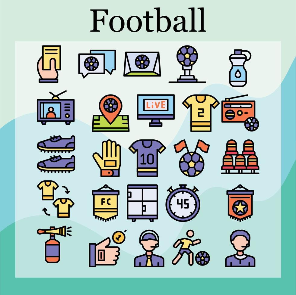 football icon pack for free download 19776645 Vector Art at Vecteezy
