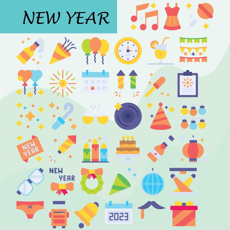 new year icon pack download for free vector