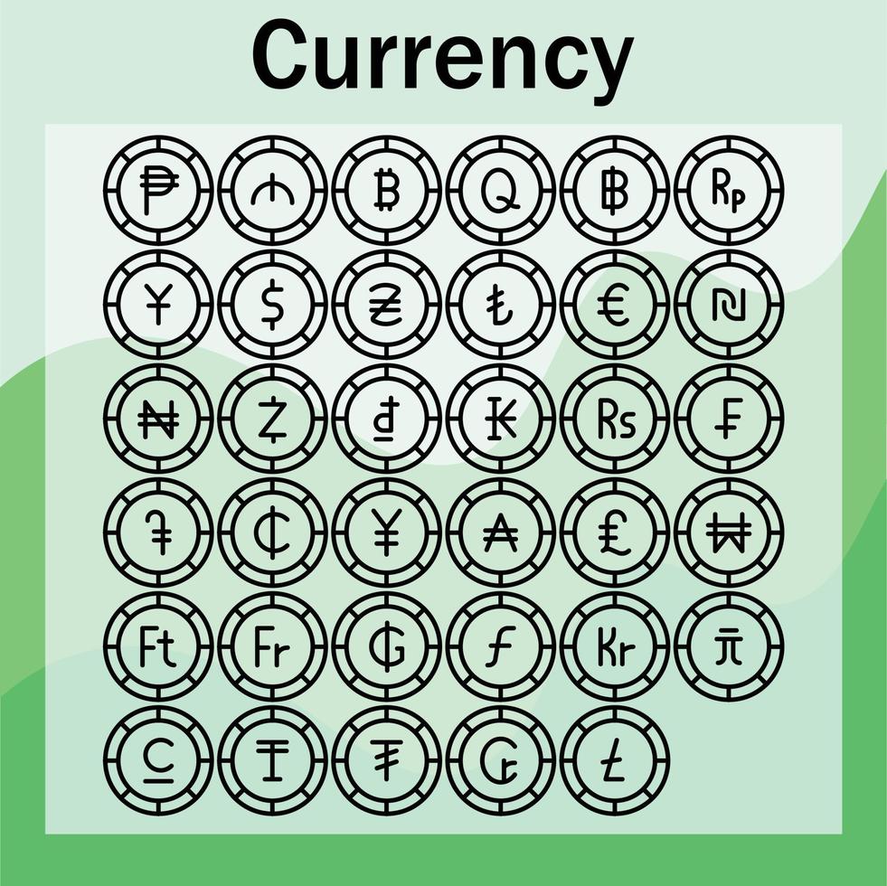 currency line icon pack pro download vector