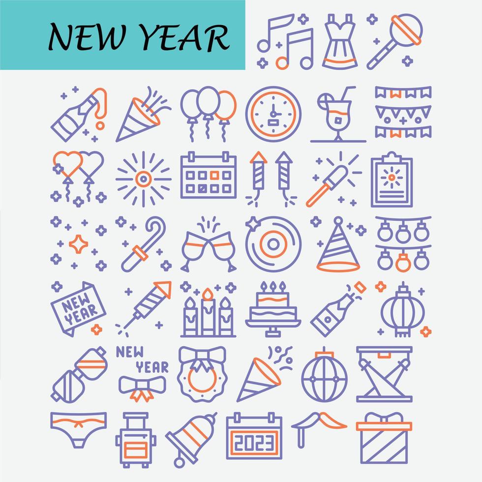 new year icon pack download for free vector