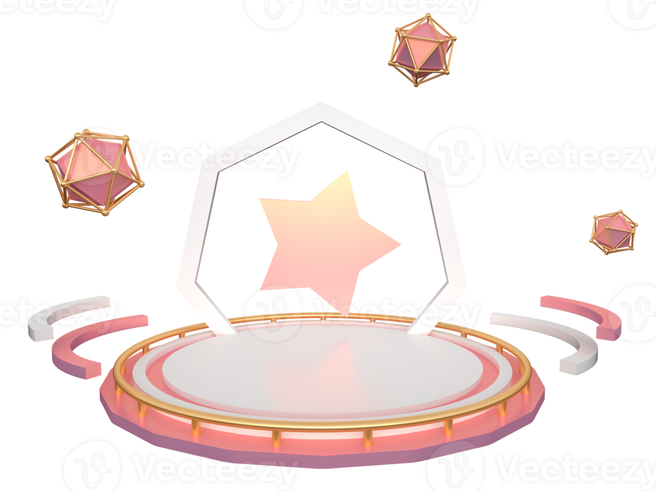 3d interpretazione rosa Prodotto Schermo In piedi elementi png