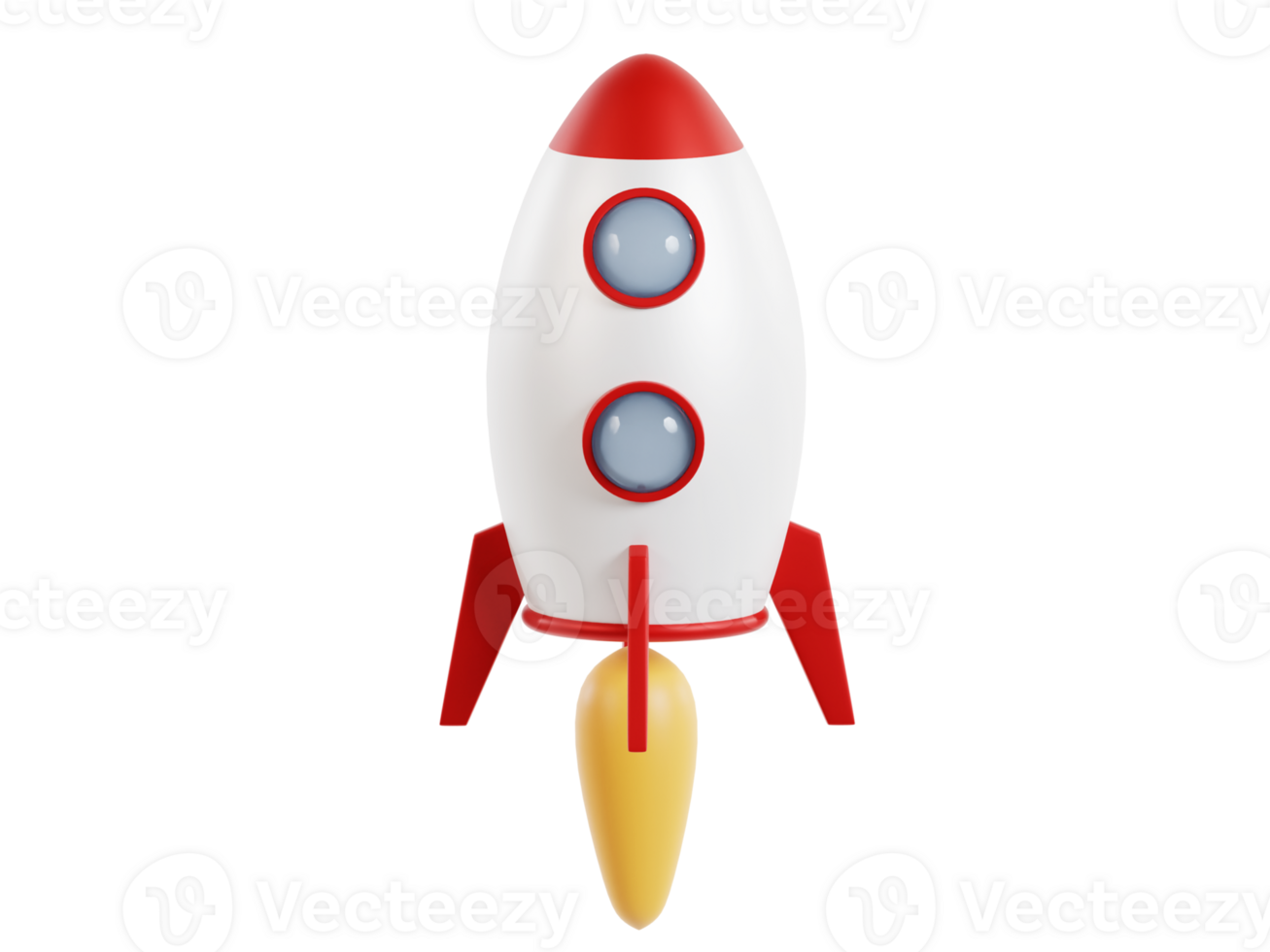 3D rendering cartoon rocket elements png