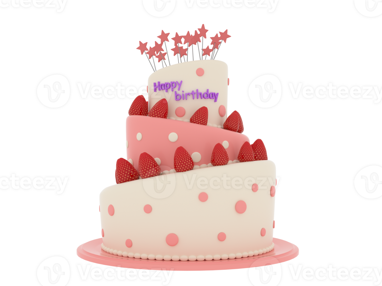 3d rendering cartoon cake element element png