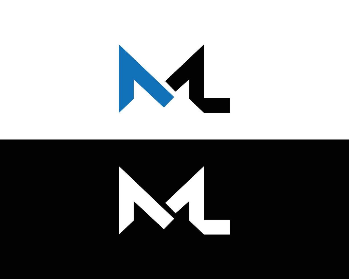 resumen letra ml logotipo moderno logo diseño idea vector. vector
