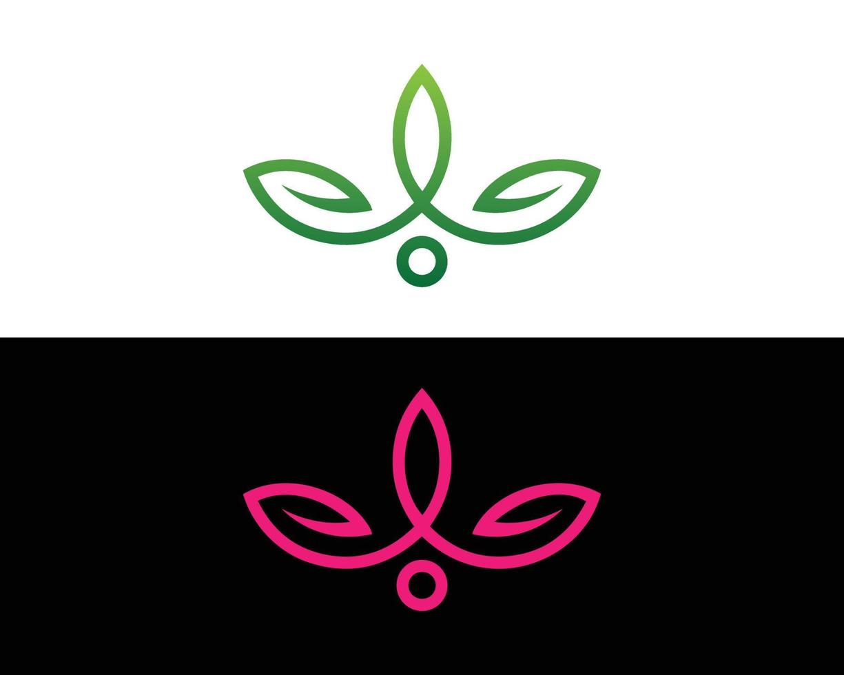 Lotus Flower Logo With Leaf Design abstract Beauty Spa Symbol Template. vector
