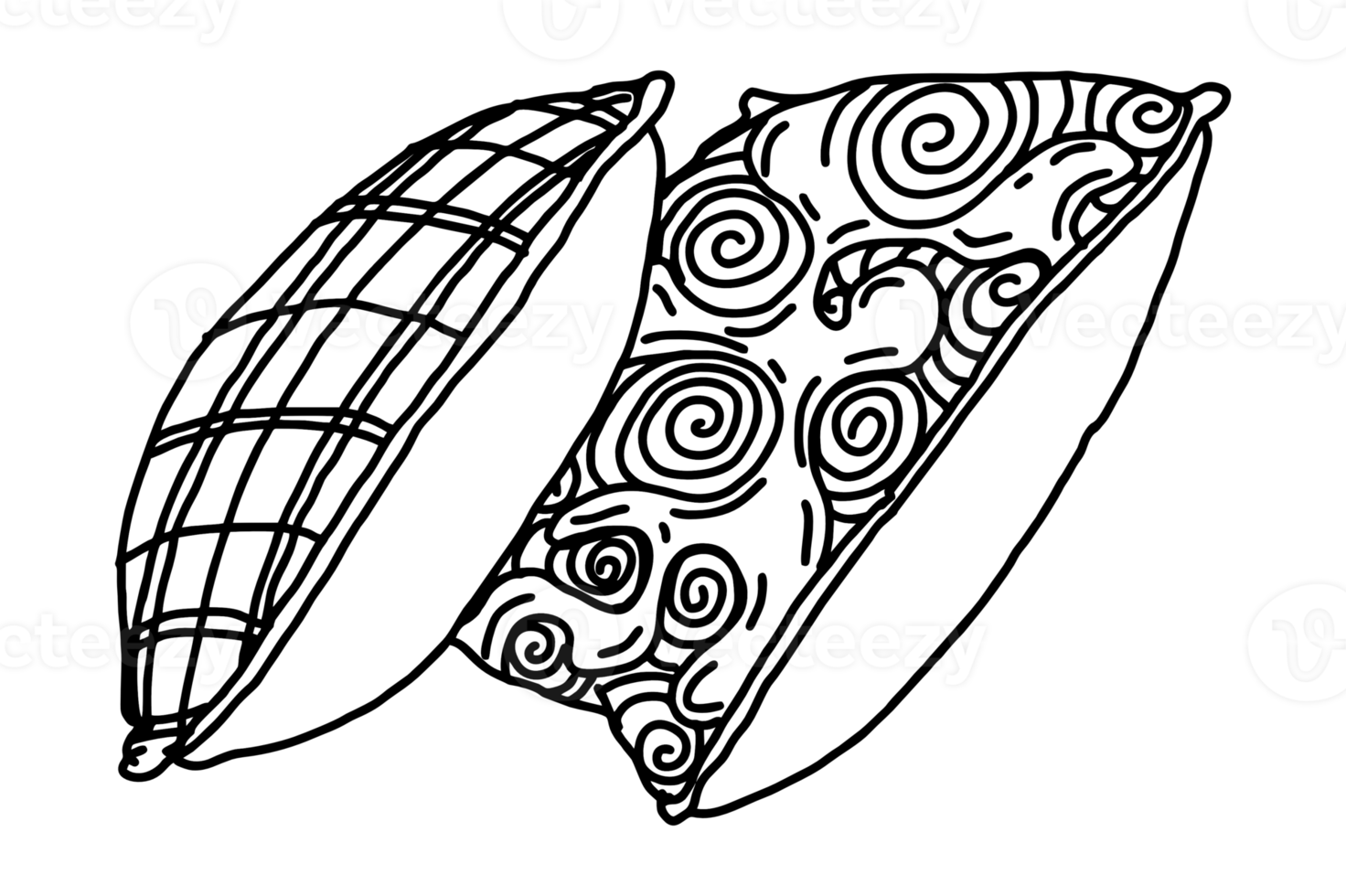 Pile of patterned pillows png