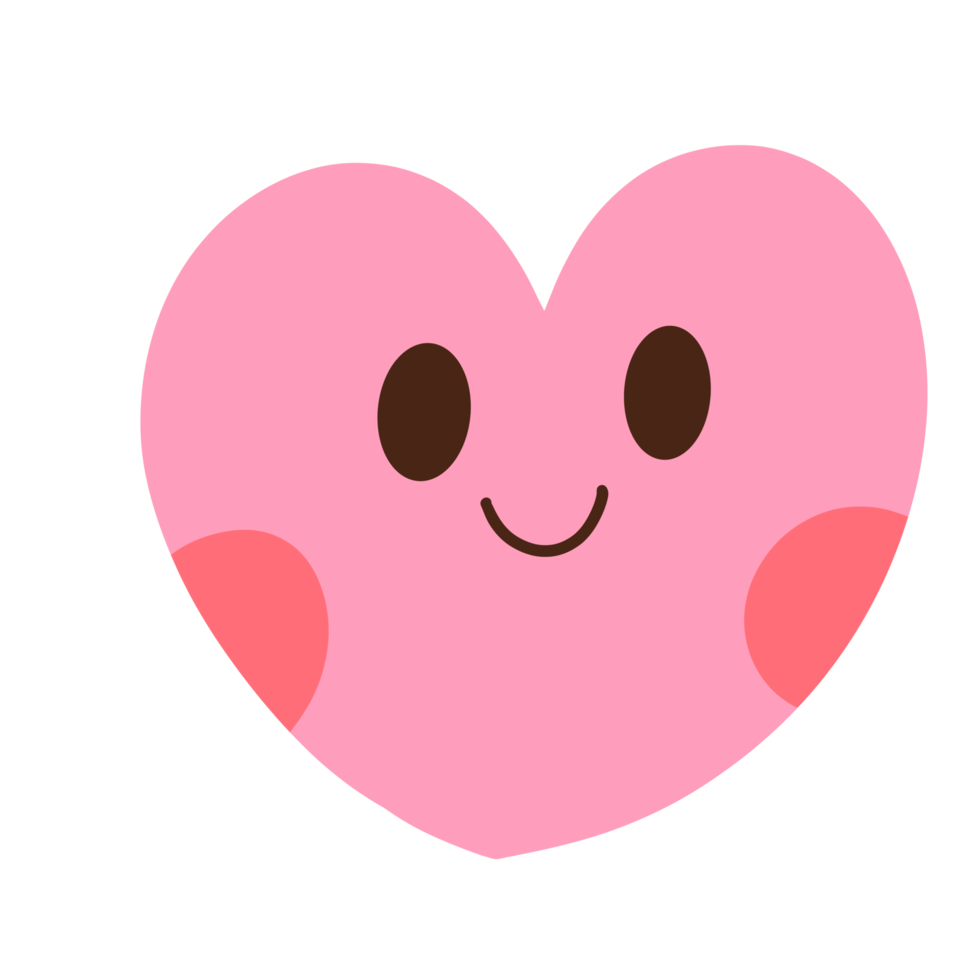 Smile heart with cute cheek png