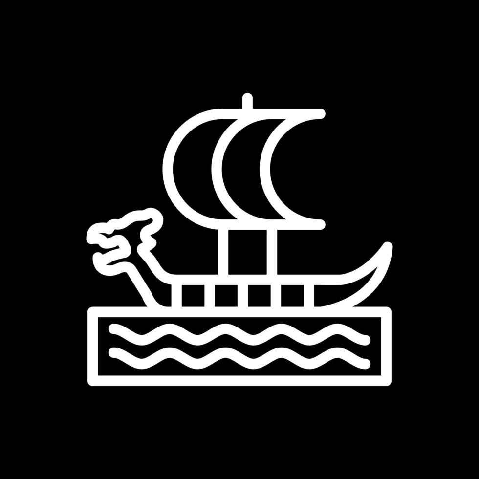 Viking Ship Vector Icon Design