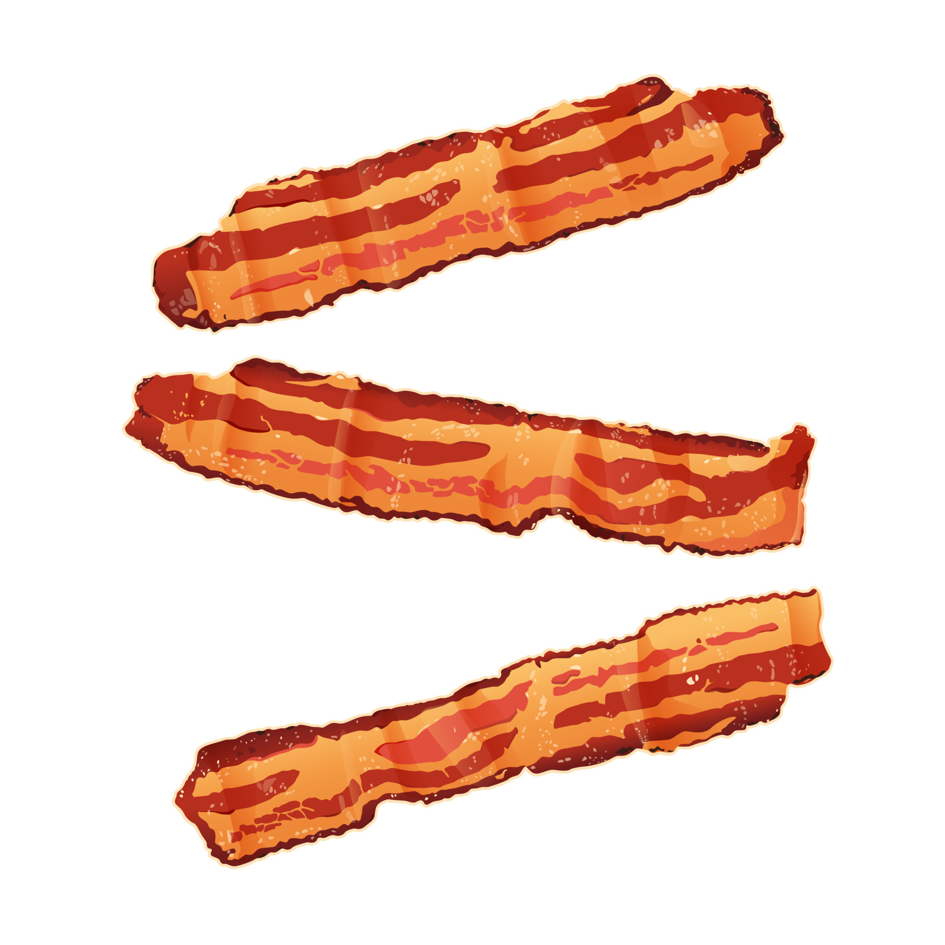 Four Slices Of Bacons Stock Illustration - Download Image Now - Art, Bacon,  Breakfast - iStock