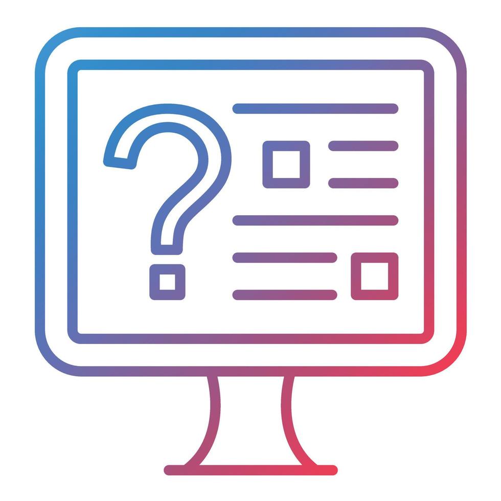 Online Quiz Line Gradient Icon vector