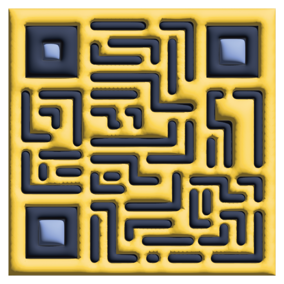 3D illustration qr code in sale set png