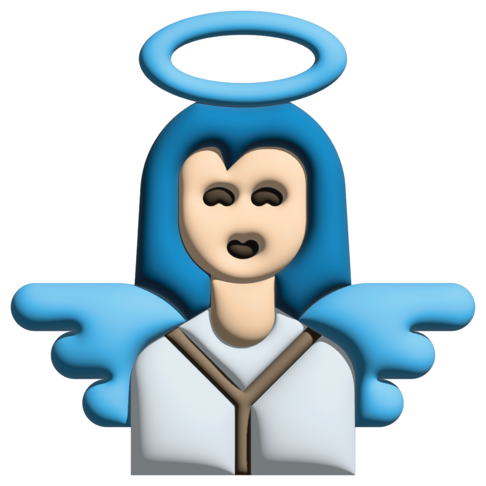 3D rendering  angel in easter set png