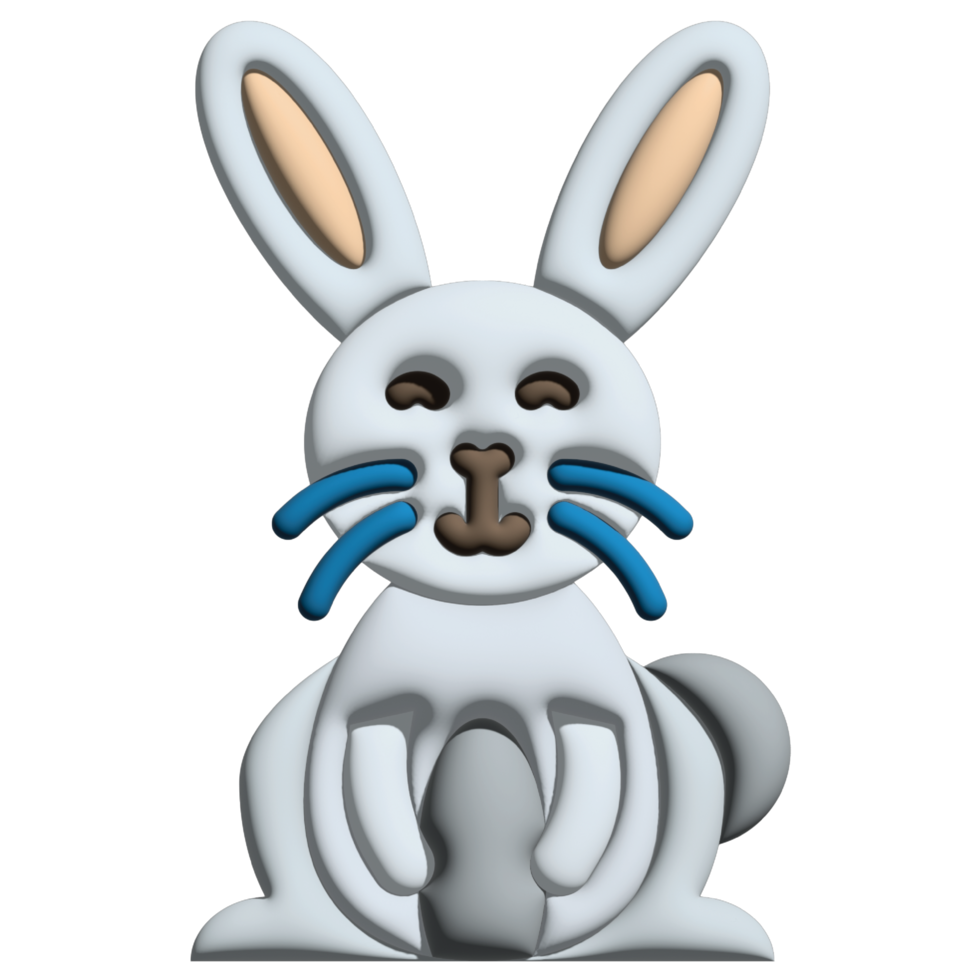 3D rendering bunny in easter set png