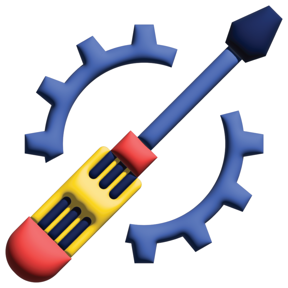 3D illustration screw driver png