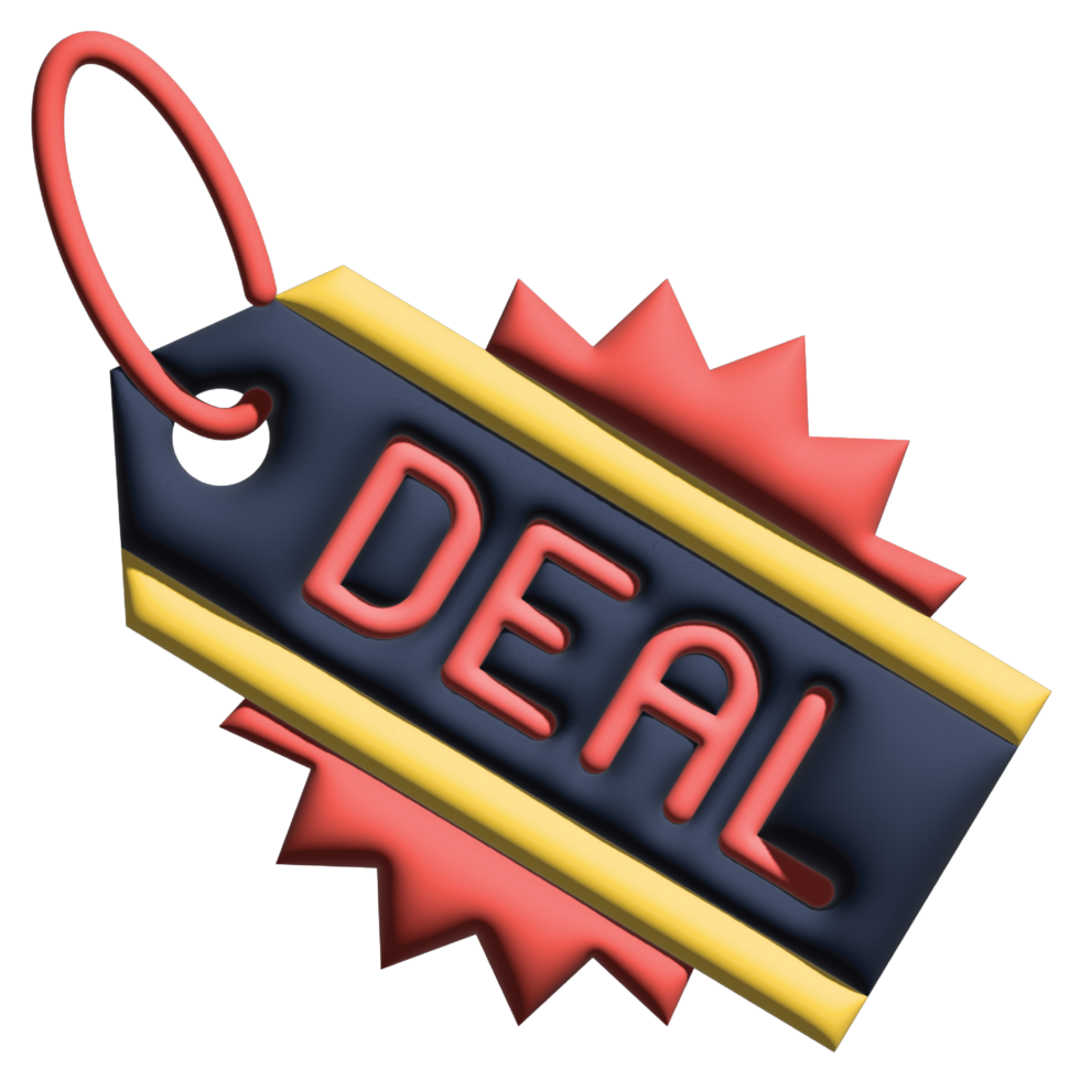 3D illustration deal in sale set png