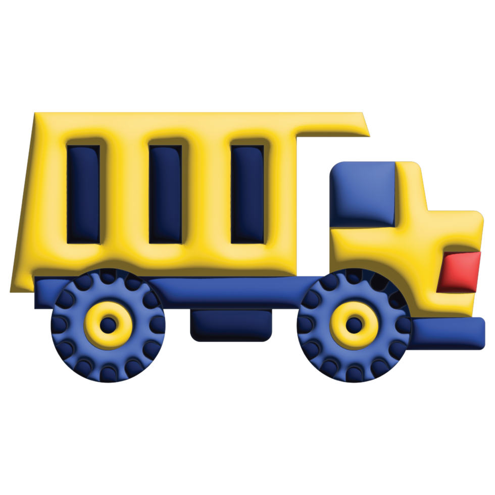 3D illustration dump truck png