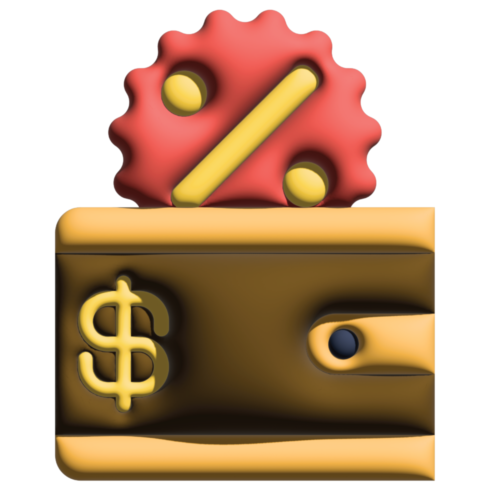 3D illustration wallet in sale set png