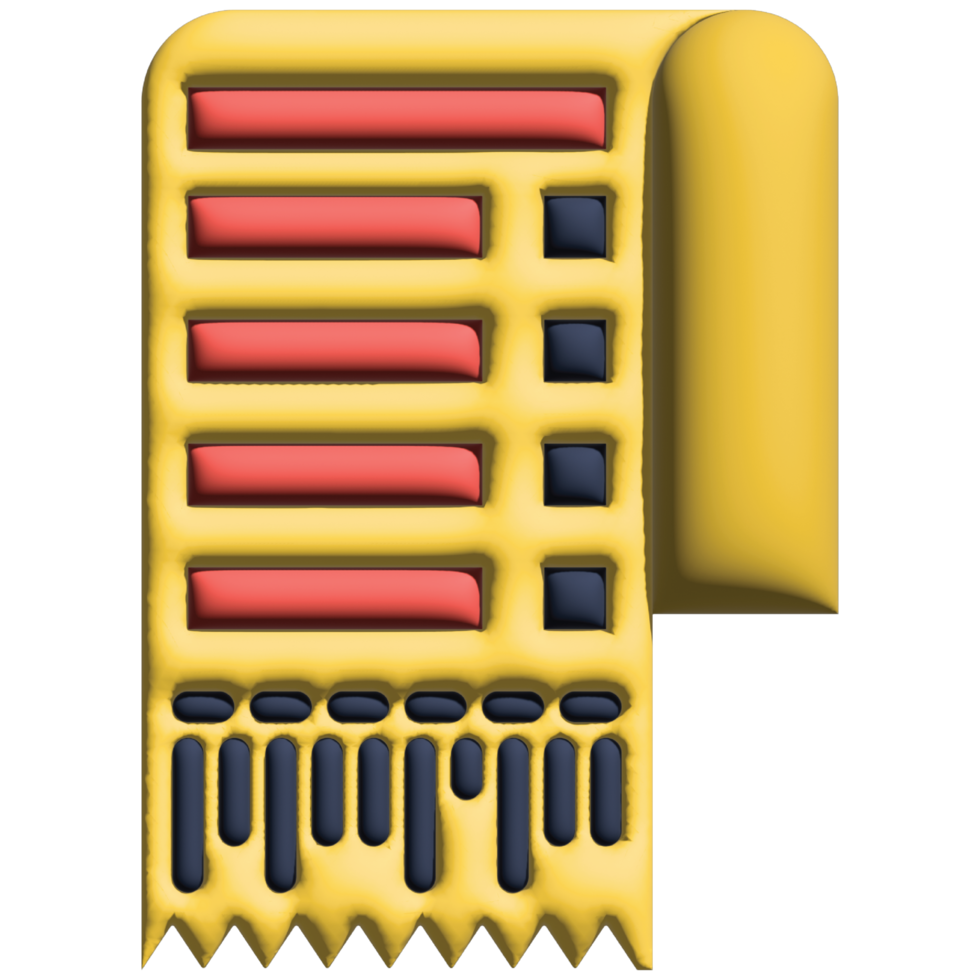 3D illustration bill in sale set png