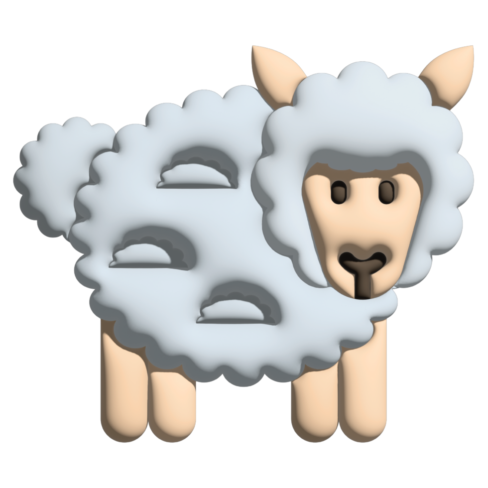 3D rendering  sheep in easter set png