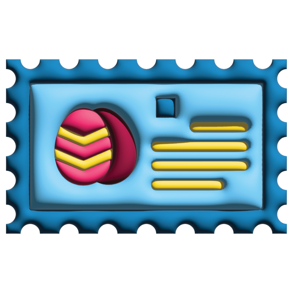 3D rendering postcard in easter set png
