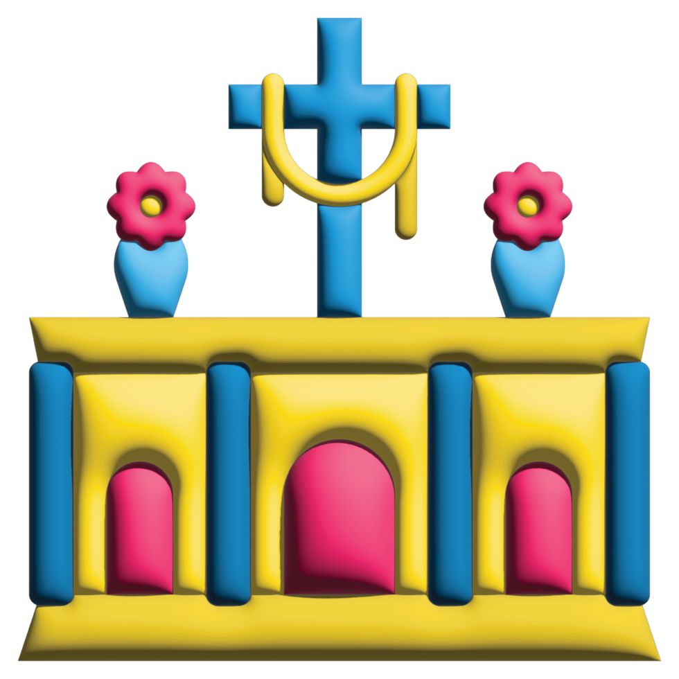 3D rendering  altar in easter set png