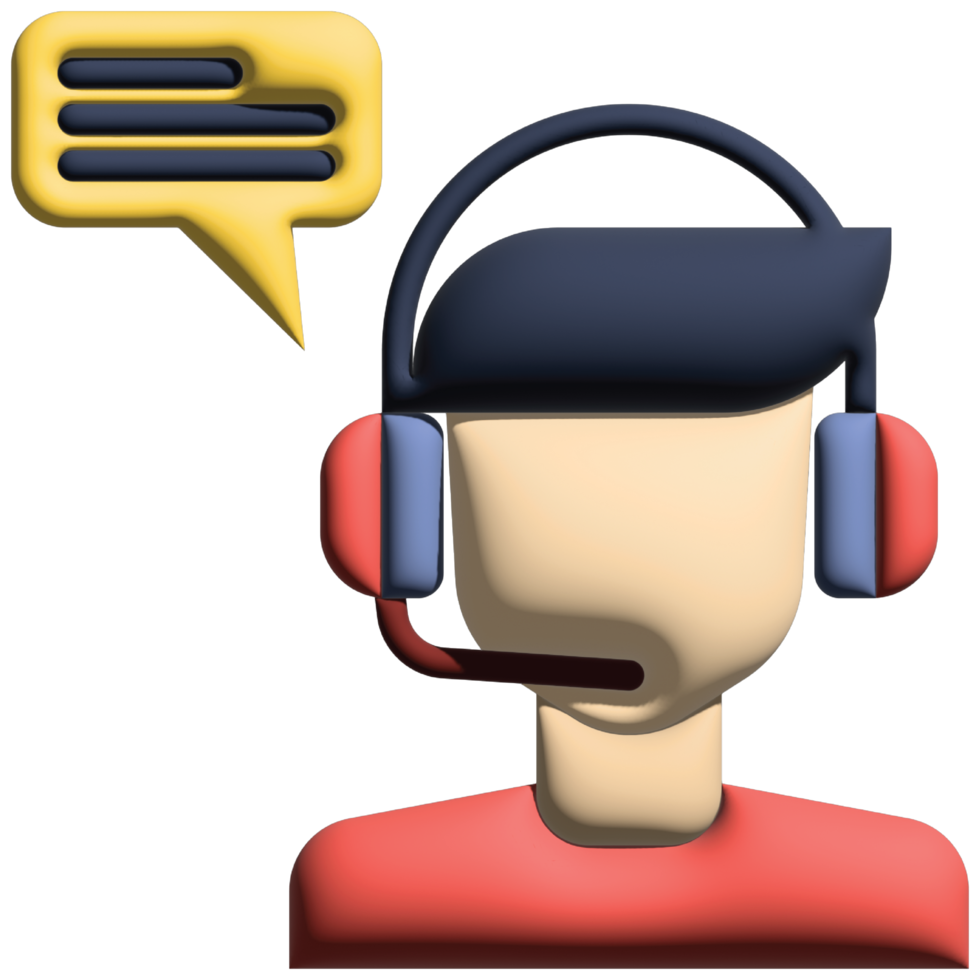 3D illustration customer service in sale set png