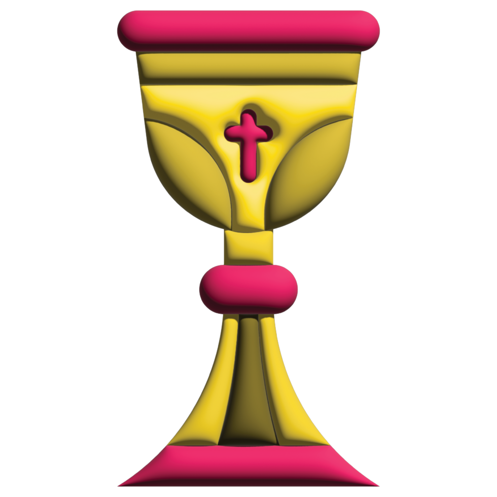 3D rendering  chalice in easter set png