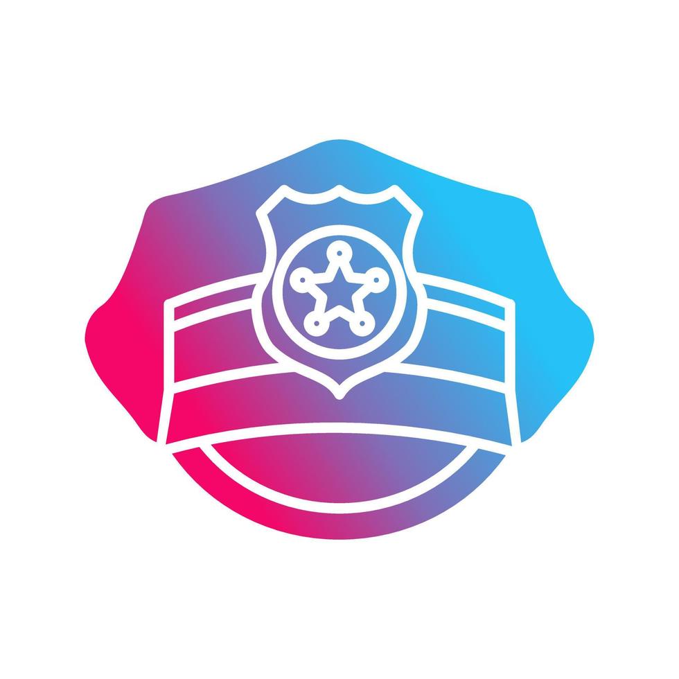 icono de vector de sombrero de policía