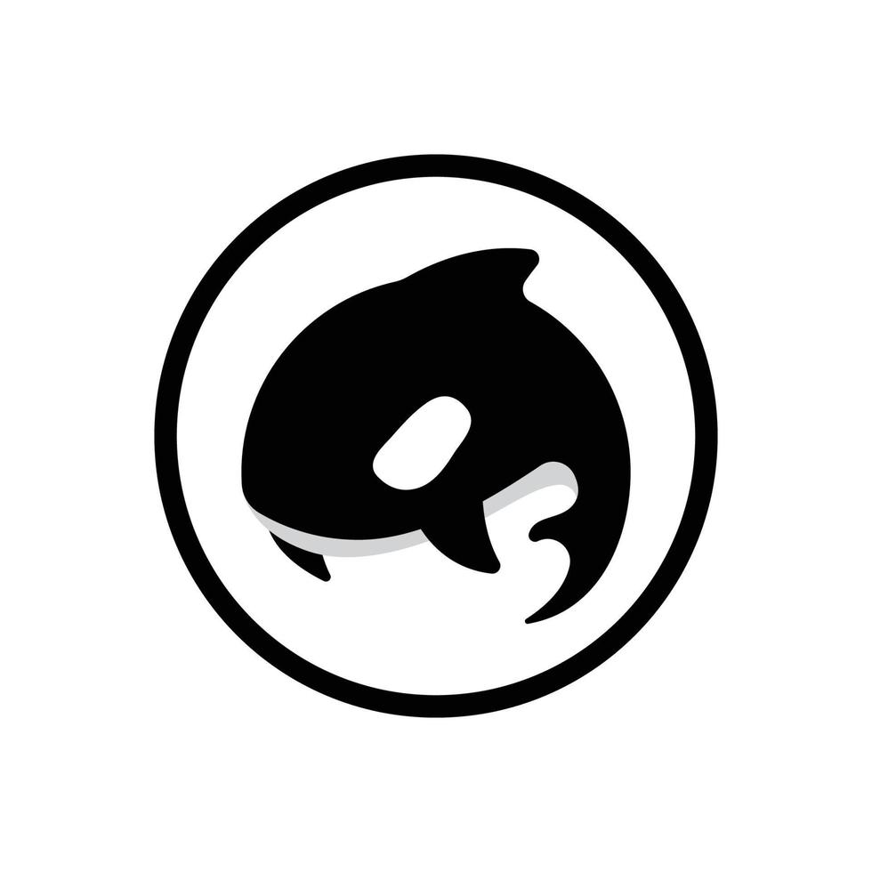 asesino ballena orca logo vector ilustración