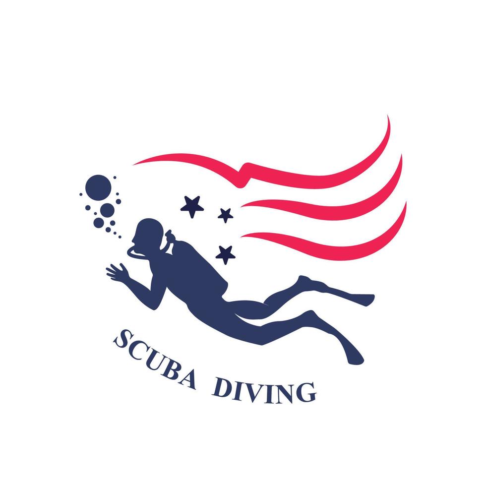 escafandra autónoma buceo deporte logo, debajo agua, vector ilustrador, silueta, logo diseño.