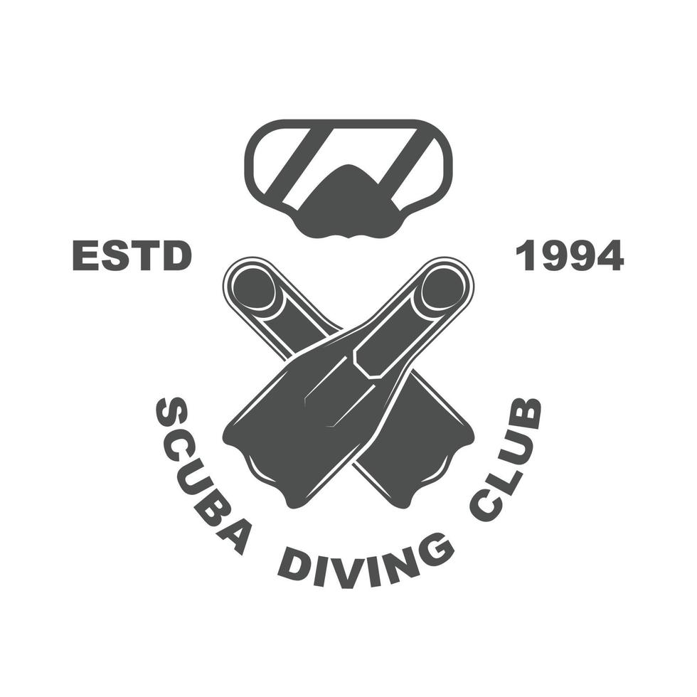 Scuba diving sport logo, under water, vector illustrator, silhouette, logo design.