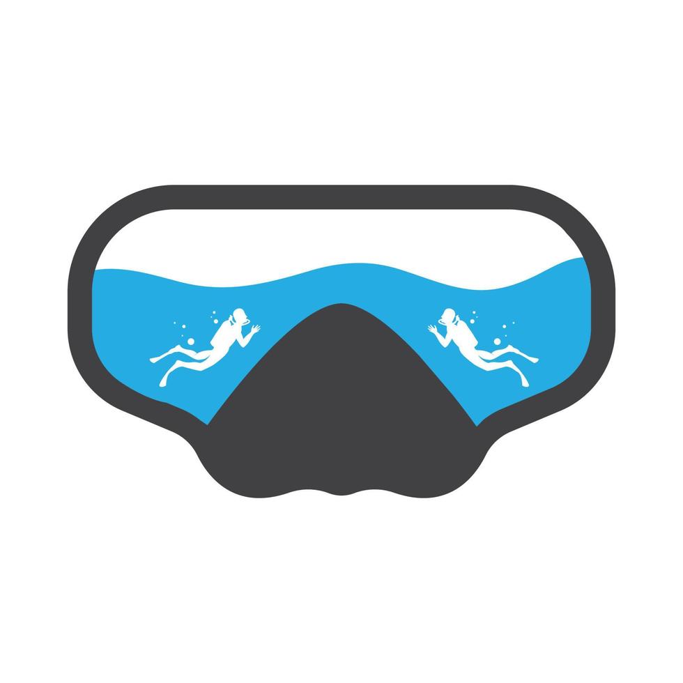 Scuba diving sport logo, under water, vector illustrator, silhouette, logo design.